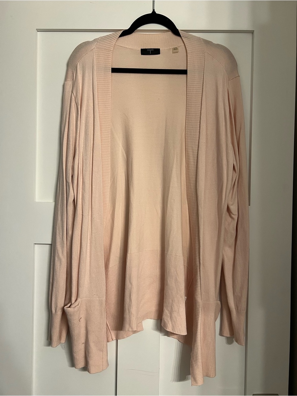 Tahari Pale Pink Open-Front Women's Cardigan